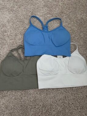 Everyday Stretch Sports Bralette - Blue, White & Olive